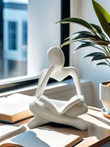 1 件北欧风格奢华树脂抽象人物阅读书桌面装饰装饰品最佳