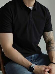 Basic UNISEX POLO Shirt For Men And Women - Negro - Ver 2