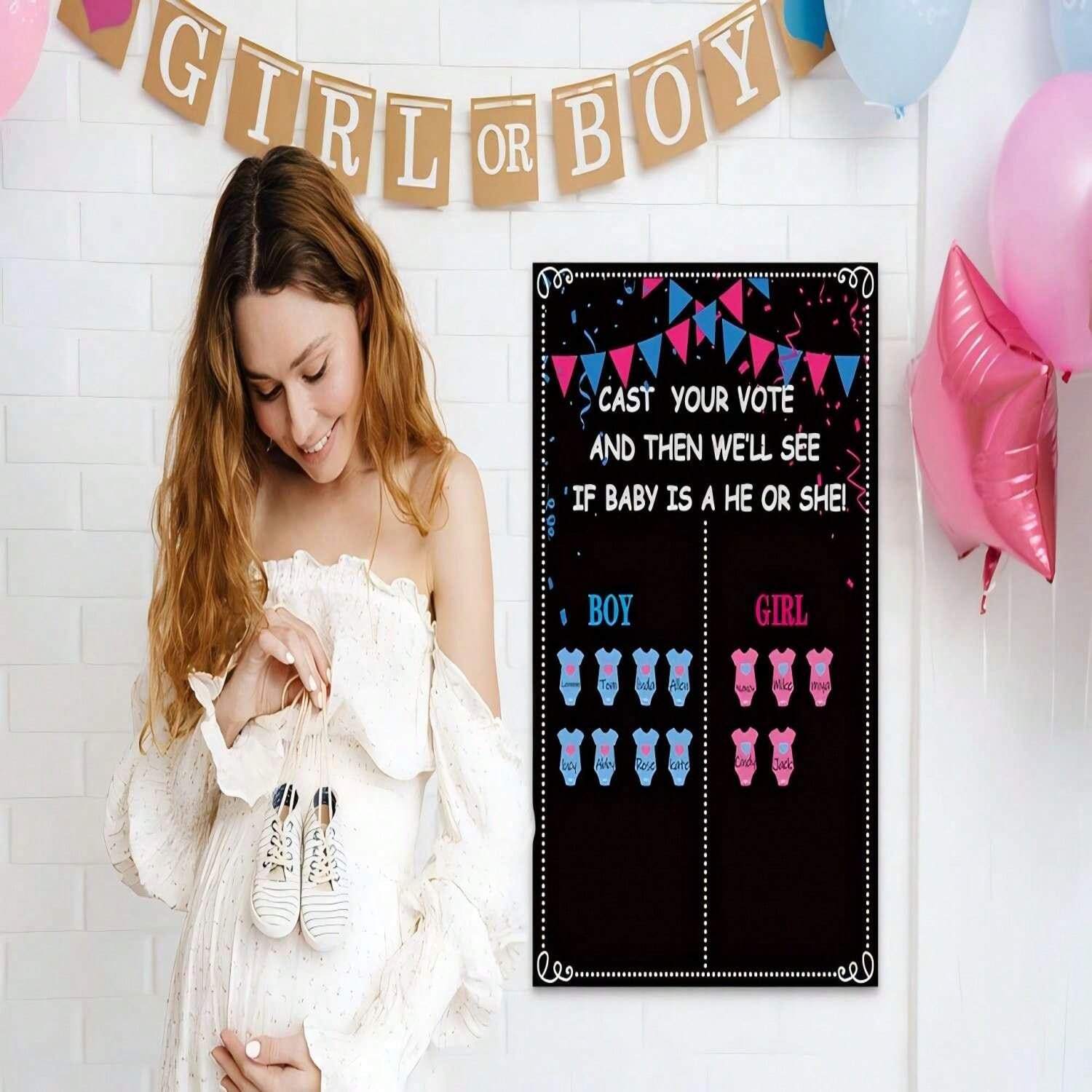 Baby Shower Gender Reveal Message Box, Voting Board Poster SHEIN EUR