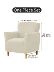 1pc Solid Color Stretch Sofa Cover, Striped Slip Cover For Single Seat Couch, Anti-Splash Dustproof Slipcover For Home And Internet Cafe - Multicolor - View 8