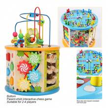 8 In 1 Multipurpose Children Bead Maze Clock Chess Activity Cube Educational Toy Multifunctional Maze Gifts - Multicolor - View 5