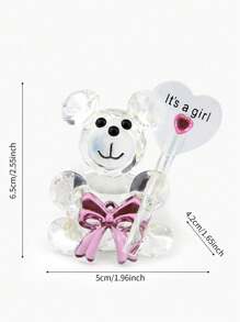 1 đồ trang trí động vật bằng pha lê sáng tạo, gấu bông màu xanh/hồng có nơ, quà tặng nhỏ cho phòng khách, nội thất xe hơi, sinh nhật, kỷ niệm cho nam giới, giáng sinh - Trong sáng - Xem 4