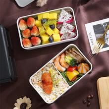 Hộp cơm Bento 2 lớp vân gỗ Nhật Bản, Hộp đựng cơm trưa, Hộp đựng thực phẩm, An toàn với lò vi sóng, Quà tặng Giáng sinh cho gia đình, văn phòng, học sinh - Nhiều màu - Xem 5