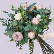 10 片装假桉树叶茎散装人造银元桉树叶植物灰绿色婚礼绿植人造绿植节日绿植插花、情人节、礼物 - 綠色 - 查看 6