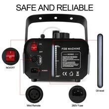 1200W Stage Fog Machine 6 RGB LED Beads With Remote Control For Halloween Home Carnival Party Wedding Music Show Club Bar KTV DJ Disco - 1 máy tính - Xem 5