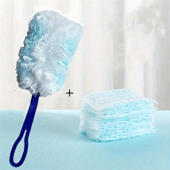 1set, Electrostatic Dust Duster With 10 Replaceable Dust Brush Head, Household Dust Removal Brush, Handheld Dusting And Sweeping Brush, Multipurpose Duster For Laundry, Furniture, Car, Keyboard, Cleaning Supplies, Cleaning Tool, Christmas Supplies