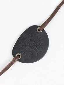 Medieval Steampunk Viking Knight Pirate Vintage Black Faux Leather Eye Patch Halloween Costume Accessories Cosplay Props - A - View 2