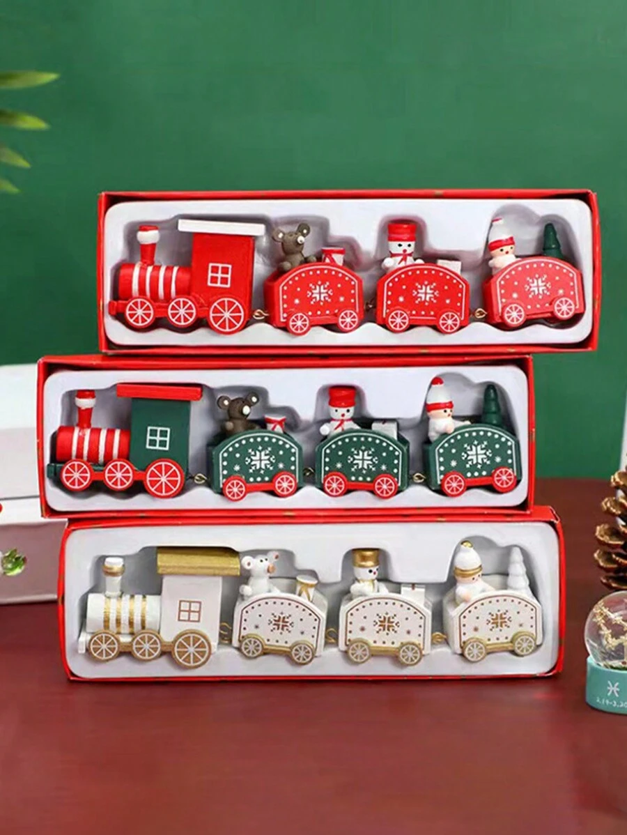 1 pieza Decoración Figura en miniatura de tren, regalo para cumpleaños, decoración para pastel, adorno de ventana, manualidades de ensamblaje, decoración del hogar para cumpleaños, decoraciones navideñas, decoración de habitación, regalos de Navidad, decoración navideña