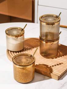 1pc/3pcs Plastic Multi-Purpose Sealed Storage Canisters, Jars Set For Living Room, Dining Room, Kitchen Containing Cereals, Candies, Cookies, Bread, Suitable For Outdoor, Wedding, Party, Gift, Birthday - Clear - View 7