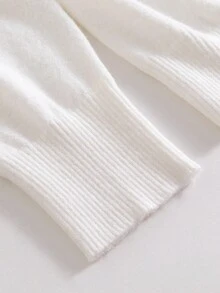 GIGOGOU 女士薄款保暖休闲毛衣上衣，柔软舒适，简约时尚，秋季服装 白色 - 白色 - 查看 7