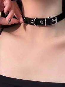 1 szt. Spersonalizowany naszyjnik choker w stylu punk rockowym z czarnej skóry dla fajnych akcesoriów imprezowych dla dziewczyn