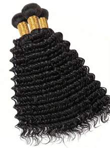 1PC 100G Deep Wave Bundles Human Hair Unprocessed Brazilian Virgin Human Hair One Bundle Deep Wave Human Hair Bundles Hair Weft For Women Natural Color (10-30 INCH) - SNatural - View 3