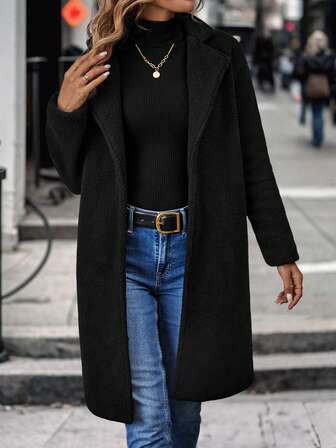 Solid Color Teddy Fleece Jacket, Autumn/Winter