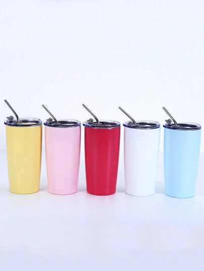 1 pieza Vaso aislado de 20 onzas con pajita, vaso de gran capacidad para el automóvil, vuelta al colegio
