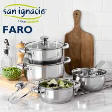 Ollas, batería de cocina 7 piezas SAN IGNACIO Faro de acero inoxidable con juego de sartenes (20/24/28 cm) BERGNER Professional Chef Copper Plus en aluminio - Multicolor - Ver 2