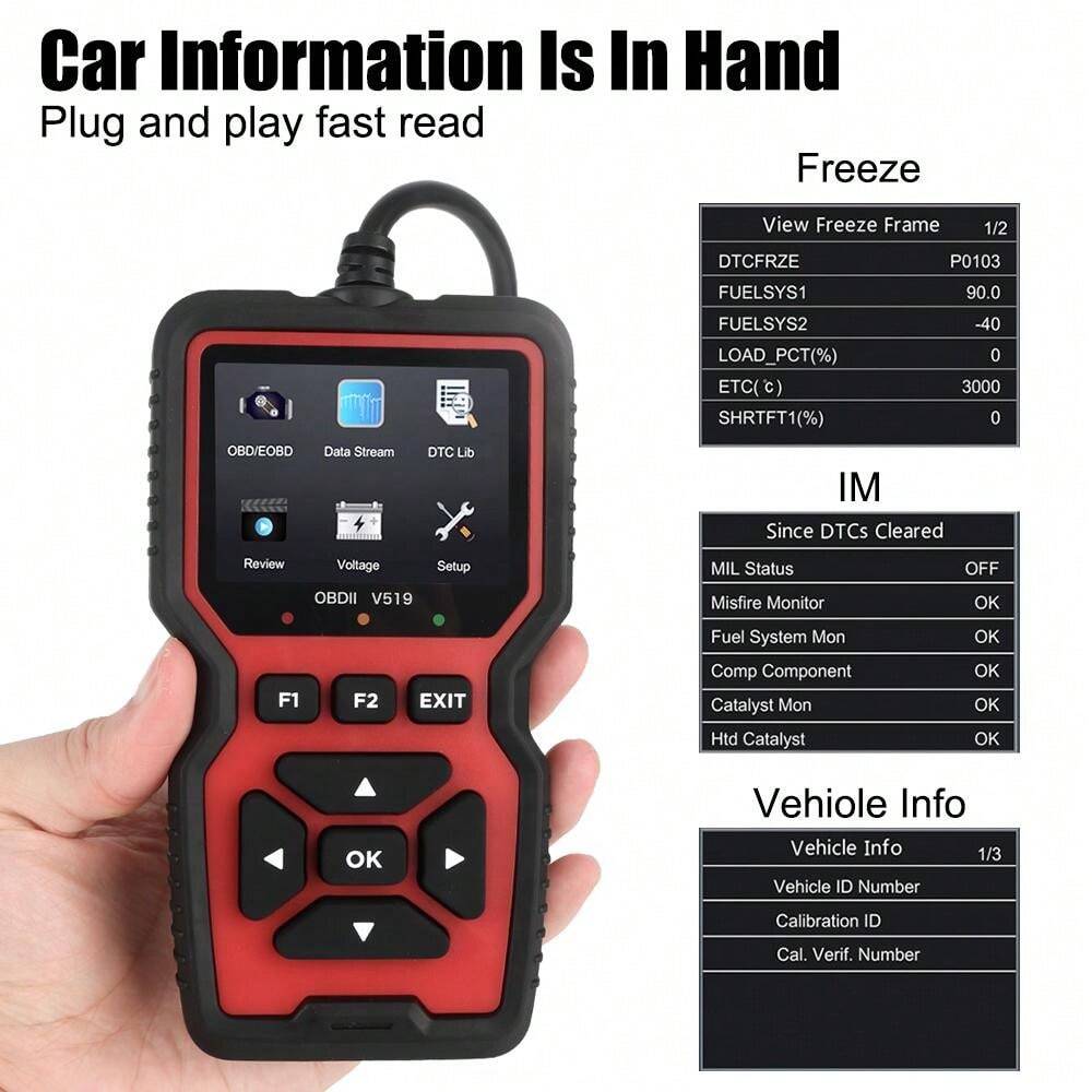 OBD2 Scanner Engine Fault Reading Data V519 Elm327 Code Reader