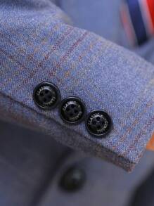 4 peças Conjunto de Terno Formal para Meninos Jovens - Jaqueta + Colete + Calça + Gravata Listrada Vermelha, Terno para Casamento, Festa, Evento de Apresentação, Outono