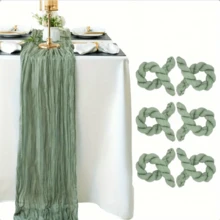 Khăn trải bàn vải thưa phong cách Bohemian, Bộ khăn trải bàn vải thưa dài 3,05 mét, Trang trí theo phong cách Boho cho đám cưới, tiệc cô dâu, sinh nhật, kỷ niệm, tiệc độc thân - Đa năng cho Halloween, Giáng sinh, Ngày lễ tình nhân - Chủ đề công chúa, Dễ sử dụng và tái sử dụng Quà tặng tốt nhất - Nhiều màu - Xem 2