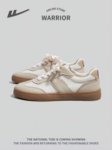 WARRIOR Zapatillas deportivas informales de hombre cómodas, ligeras y transpirables con cordones - Café integral - Ver 2