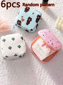 1pc Sanitary Pad Storage Bag, Portable Large Capacity, Minimalist Style, Waterproof, Used For Storing Sanitary Pads, Underwear Liners And Tampons, Valentine's Day Gift, Storage Bag, Cosmetics Bag, Coin Purse, Mini Bag Makeup Bag, Cosmetic Bag, Vacation Organizer, Large Capacity Makeup Organizer Makeup Case, For Lipstick, Brush, Skincare, Mobile Phone, Coin, Small Items, For Home, Gift, Vacation And Festival Halloween Christmas Multifunctional Use,Boho Vibes