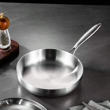 1 件不锈钢煎锅 - 无涂层，不粘，非常适合电磁炉烹饪和厨房使用海鲜煮 - 銀色 - 查看 2