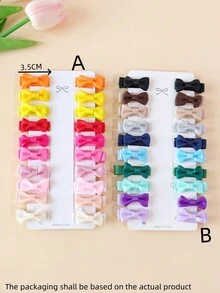 20pcs Cute Children Mini Bowknot Alligator Hair Clips - Multicolor - View 8