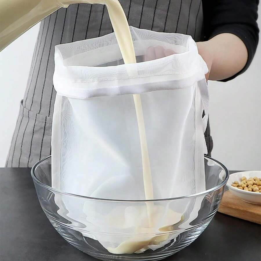 4PCS Large Size Fine Mesh Nylon Strainer For Kitchen,CheeseCloth For Straining With Handle Strainers ,Extra Fine Mesh Strainer Cheese Cloths Bulk Sieve For Cooking Kitchen Tools For Straining - White - View 1