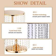 1pc/3pcs Cake Stand With Crystal Pendants, Metal Cake Stand For Dessert Table, Round Base Cake Display Stand For Wedding, Birthday Party, Home Decor - 2 màu - Xem 6