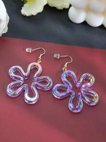 1 Pair Of New Fashion Women's Sweet And Pure Hollow Flower Earrings, Light Luxury Niche Design Earrings, Suitable For Daily Wear Valentines