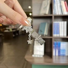 1 chiếc vòng tay trang trí bằng thép không gỉ đính kim cương lấp lánh, thời trang đa năng, tương thích với nhiều loại dây đồng hồ, unisex, phong cách thể thao, kích thước 38mm, 40mm, 41mm, 42mm, 44mm, 45mm, 46mm, 49mm, tương thích với Apple Watch Ultra/Series 10/9/8/7/6/5/4/3/2/1 SE - Bạc - Xem 3