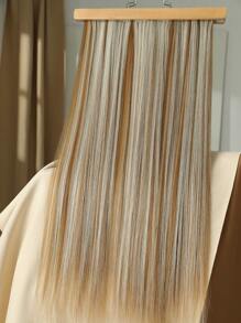 24-Inch 7pcs Clip-In Hair Extensions, Long Straight Synthetic Hair Extensions, Suitable For Women And Girls For Daily Use - Multicolor - View 6