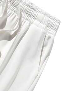 Men's Casual Loose 3D Striped Comfortable Straight Beach Bermuda Shorts - White - View 5