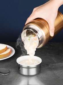 1 cái Cốc đựng thức ăn trưa giữ nhiệt mini di động 16oz có tên tùy chỉnh, đi kèm thìa thép không gỉ, bình chân không bằng thép không gỉ SUS304 - nhiều màu - Xem 3