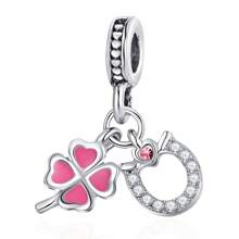 1pc Colorful Love Clover Pendant, Astronaut & Lollipop Charm DIY Jewelry Accessories Valentines