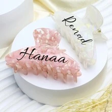 Kẹp tóc cá nhân, Kẹp tóc, Kẹp tóc, Phụ kiện tóc, Kẹp tóc tên tùy chỉnh, Kẹp tóc, Quà tặng công chúa màu hồng, Phụ kiện tóc cưới, Màu sắc tươi sáng mùa xuân hè - Tùy chỉnh hai mặt - Xem 3