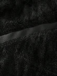 LEDUNTINO 男士时尚拉链休闲户外加厚抓绒摩托车皮夹克，运动风，纯色，飞行员夹克，男友礼物，男士秋冬立领，摩托车风格，纹理肩部，防风，风衣皮夹克春秋外套黑色 - 黑色 - 查看 9