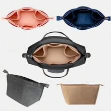 S M L Felt  Insert Bag Organizer Makeup Sling Organizer Travel Inner Purse Tote Shopping Bag Shaper For  Shoulder - Navy Blue - View 2