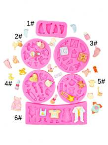 1/6 件婴儿系列套装硅胶模具创意烘焙蛋糕装饰巧克力软糖制作