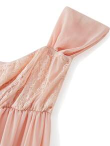 Vestidos De Maternidad Para SesióN De Fotos, Vestido De Encaje De Gasa Con Hombros Descubiertos, Maxivestidos De FotografíA Con Frente Dividido - Negro - Ver 10