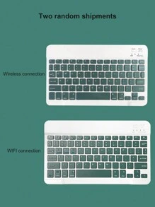 Teclado inalámbrico Bluetooth mini silencioso de 10 pulgadas, compatible con teléfonos inteligentes, iPads, 3 sistemas, capacidad de batería de 150mAh - Verde Oscuro - Ver 6