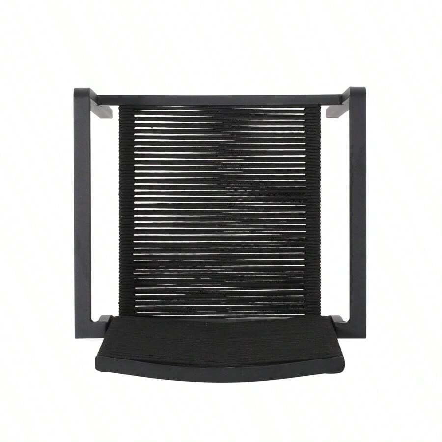 Outdoor Modern Aluminum Dining Chair With Rope Seat (Set Of 2), Dark