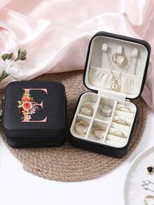 1 件珠宝收纳盒便携式旅行和商务旅行使用，适用于戒指、耳环、项链、小珠宝盒
