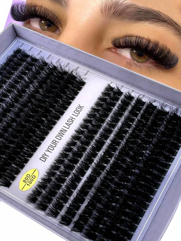 320 piezas DIY de pestañas individuales rusas, naturales y esponjosas, longitud mixta de 8-16mm, adecuadas para principiantes, reutilizables, con rizo D, grosor de 0.07mm para extensiones de pestañas dramáticas
