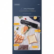 Máy hút chân không: Máy hút chân không thực phẩm tự động có chế độ khô/ẩm và thiết kế cắt - Bao gồm 5 túi hút chân không để bảo quản thực phẩm - Máy hút chân không màu đen phích cắm Euro - Xem 7