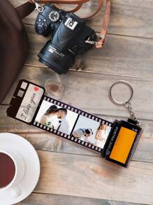 1pc Custom Film Keychain For Couples With Photo And Text Personalized Photo Keychain Film Roll Keychain Custom Camera Film Keychain Custom Keychain With Picture Custom Camera Roll Gift Camera Film Roll Keyring For Boyfriend Girlfriend Memorial Gift Family, Friends, Pets, Grandparents, Children For Graduation, For Weddings, For Christmas, For Winter, For Fall/Autumn, For Holiday Treasure Finds Personalized/Customized Keychain, Christmas Accessories,Customized Keychains & Accessories,End Of Summer - I Love You - View 4