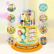 8 In 1 Multipurpose Children Bead Maze Clock Chess Activity Cube Educational Toy Multifunctional Bead Mazer - Multicolor - View 8