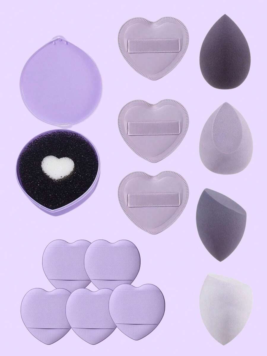 13pcs Makeup Sponge Set Including 3pcs Sweetheart Marshmallow Powder