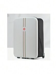 20-Inch Travel Suitcase, Multifunctional Lightweight Durable And Wear-Resistant, High-Valued Pink Passcode Foldable Trolley Luggage For Business Trip, Folding And Waterproof Bag For School School Accessories School Stuff - White - View 2