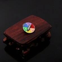 rongji jewelry Lucky Wheel Enamel Pin Brooch Rotating Arrows Interactive Mood Pins Funny Spinner Rainbow Badge For Clothing Backpack Hat Decoration