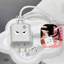 5 piezas/set Protectores de cable de datos con diseño, compatibles con cargador IPhone 18-20W, anti-grietas, anti-arañazos, resistente a la suciedad - Multicolor - Ver 13